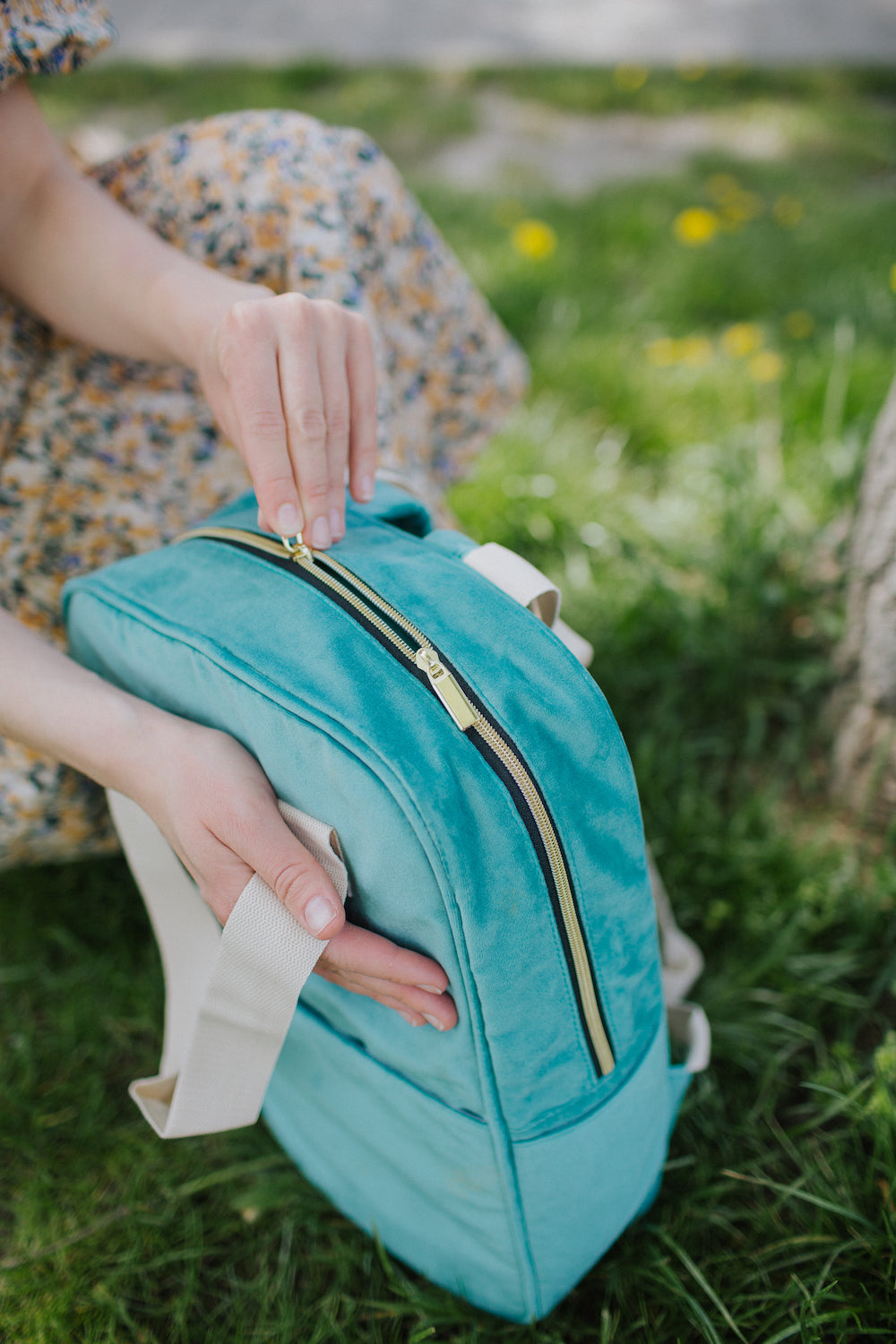 velvet backpack in mint by bettys home. high school backpacks . backpack for laptop ladies