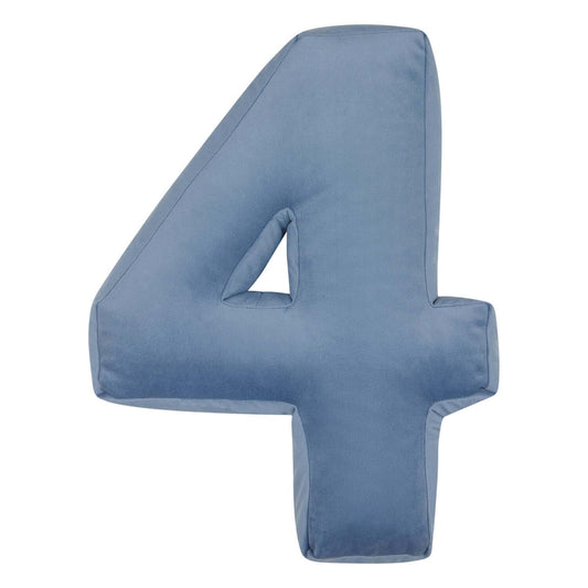 velvet number cushion 4 in blue by bettys home