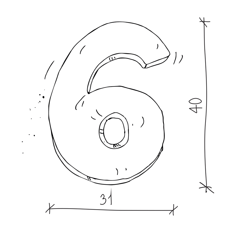 Velvet Cojín con númeross 6 | Number Cushion