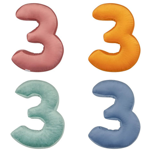 Velvet Cojín con númeross 3 | Number Cushion