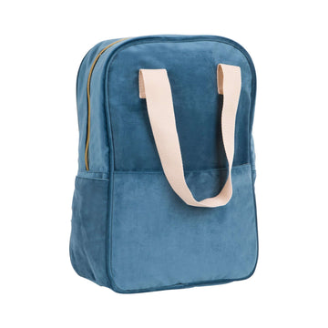 blue velvet backpack by bettys home. city laptop backpack. school backpack for middle school