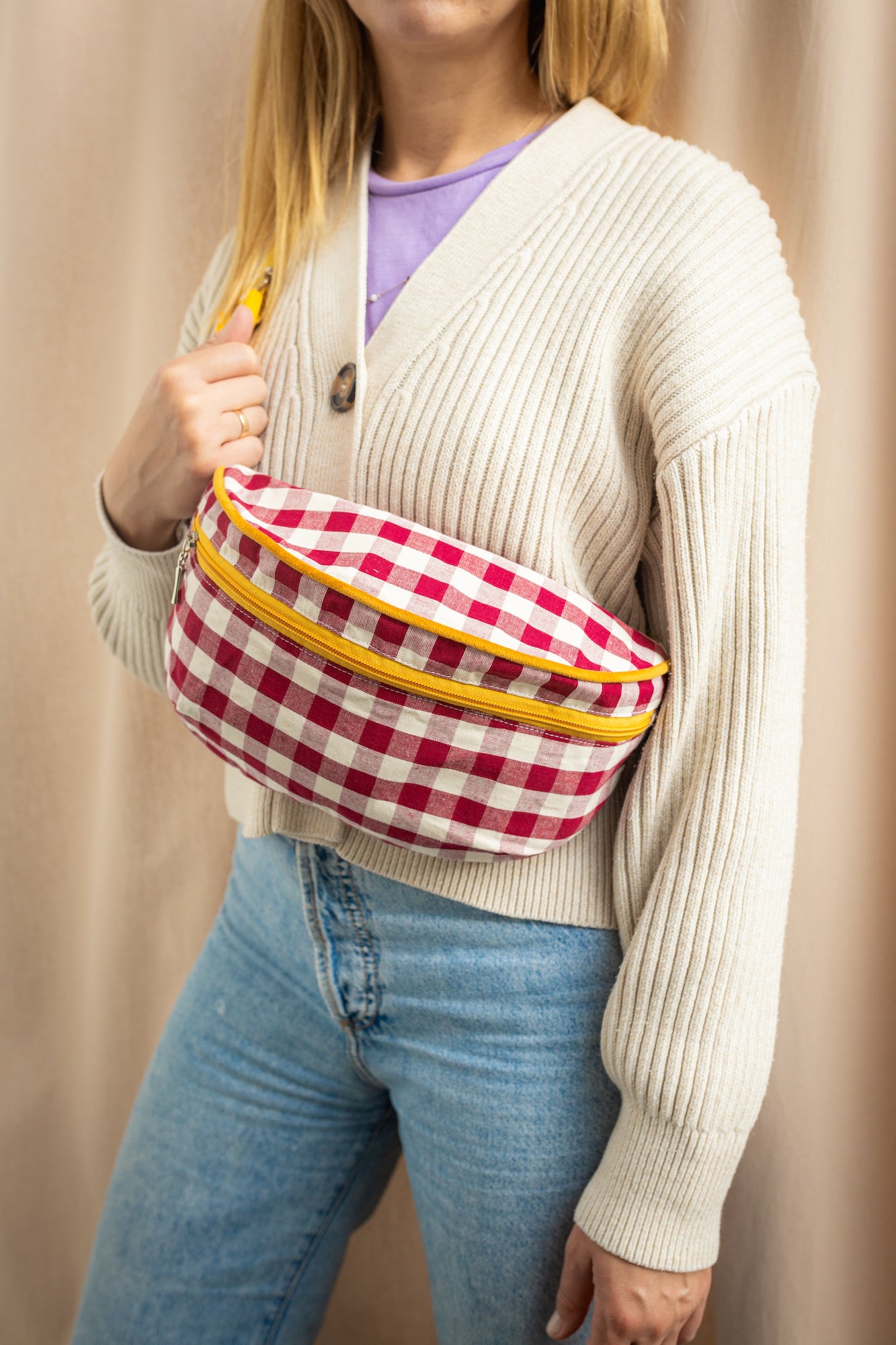 Hip Pack City | Fanny Pack | Gingham | Red Plum