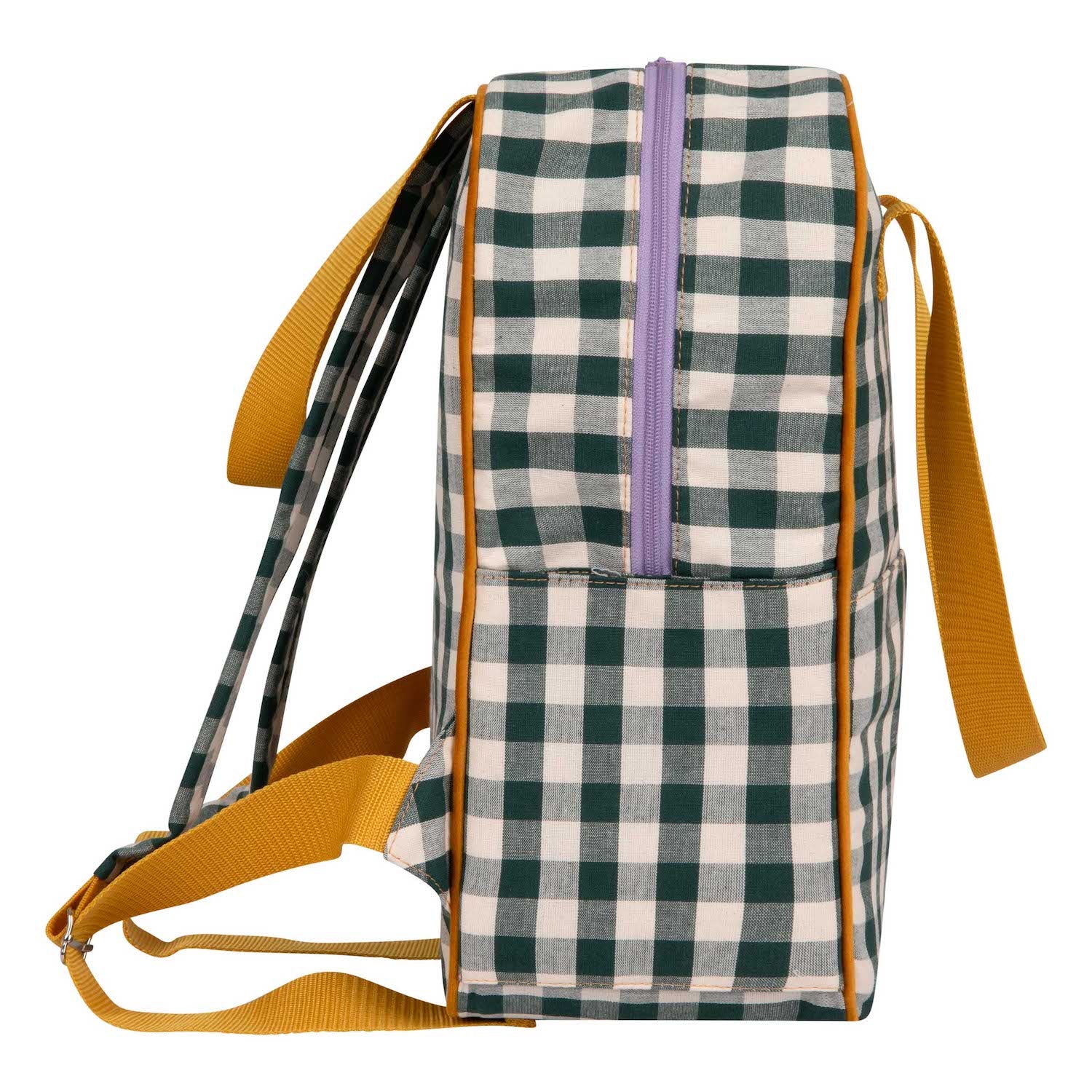 green gingham backpack by bettys home. checkered backpack in green 2