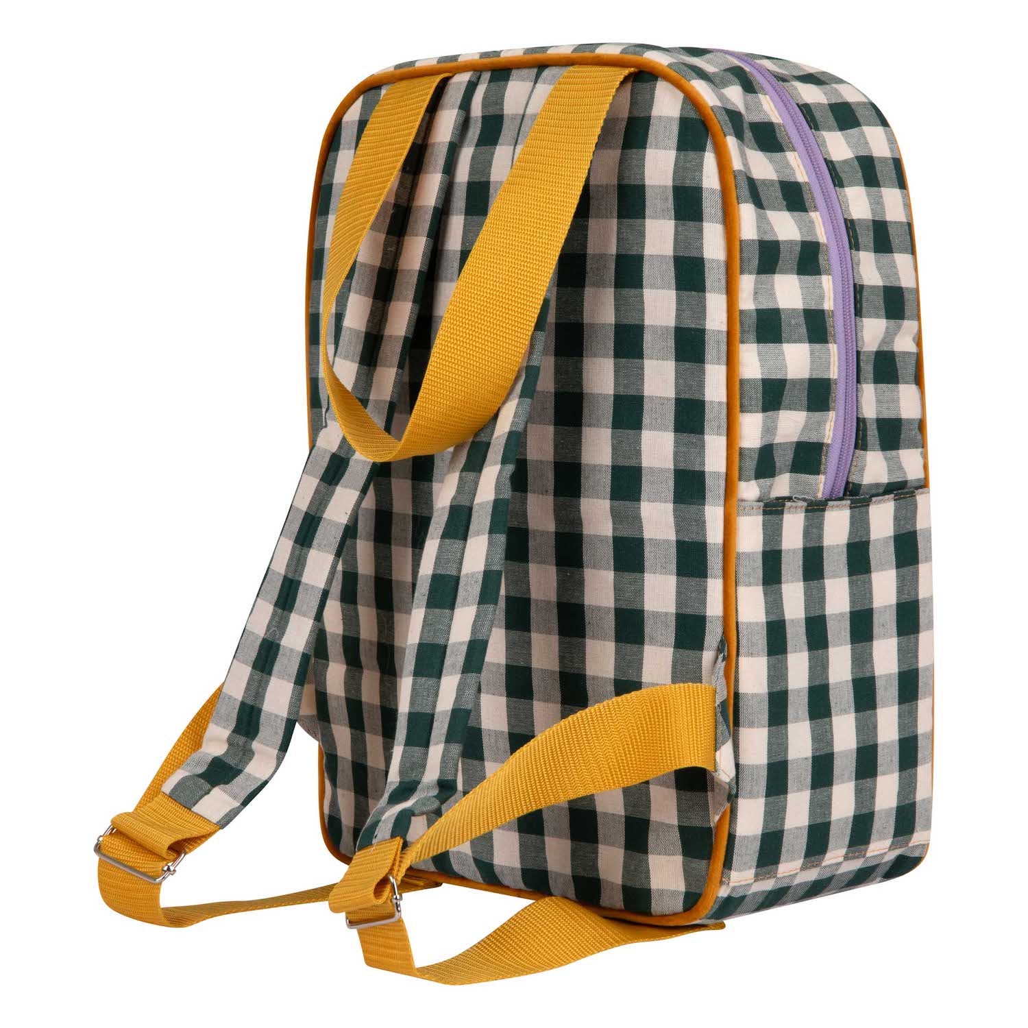 green gingham backpack by bettys home. checkered backpack in green 3