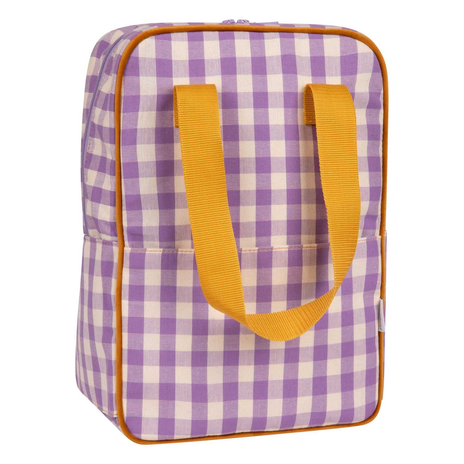 lilac gingham backpack by bettys home. checkered backpack in  lilac