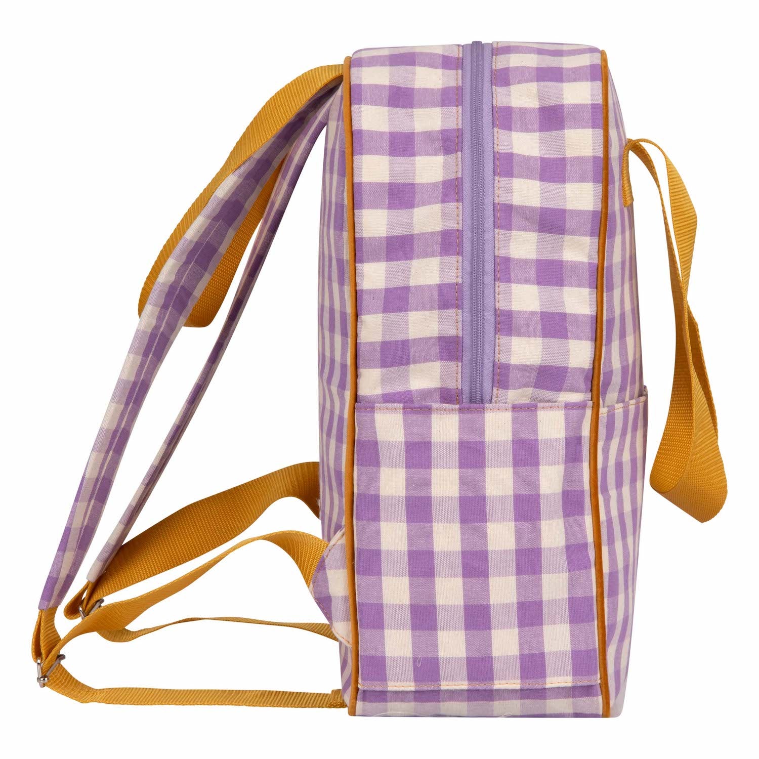 lilac gingham backpack by bettys home. checkered backpack in lilac 2
