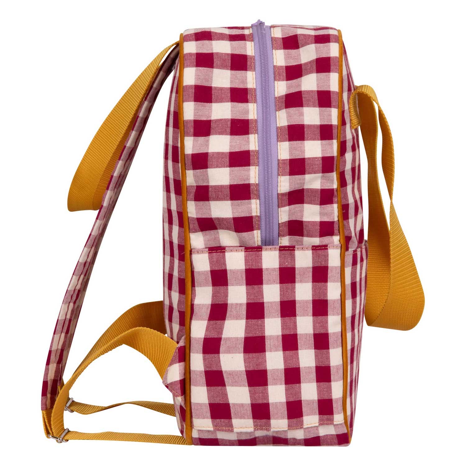 red gingham backpack by bettys home. checkered backpack in red 2