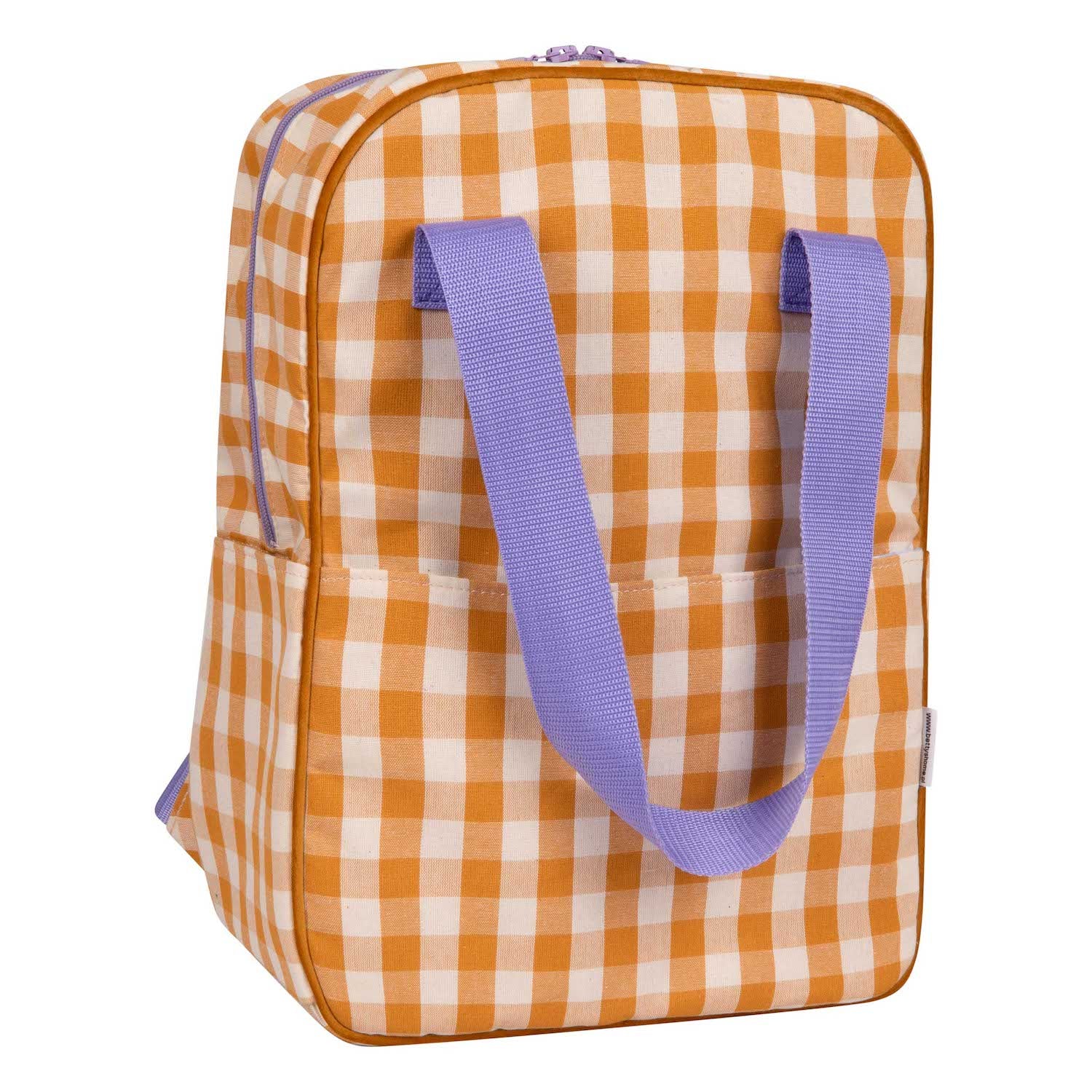 yellow gingham backpack by bettys home. checkered backpack in yellow 1