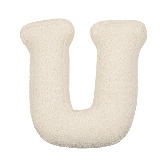 boucle letter cushion U teddy pillow by bettys home front