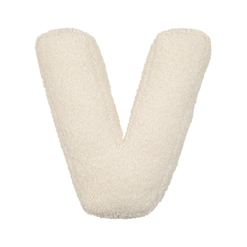 boucle letter cushion V teddy pillow by bettys home front