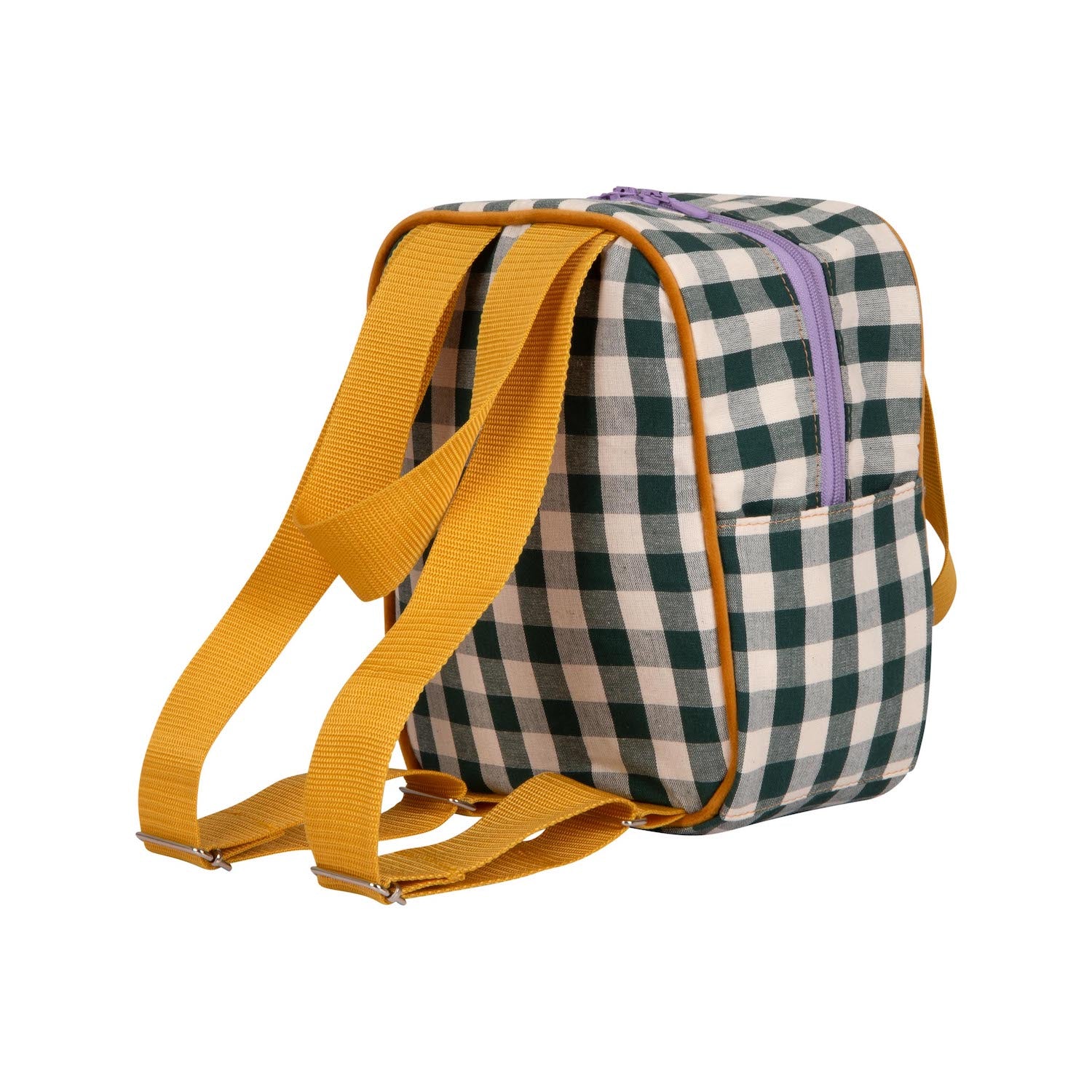 small gingham backpack in green by bettys home 3