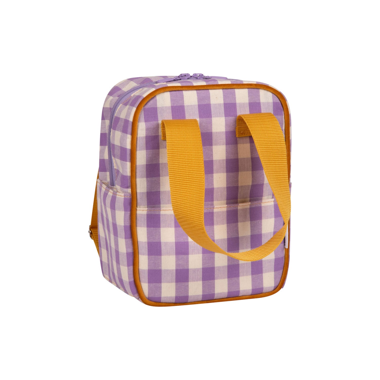 small gingham backpack in lilac by bettys home 