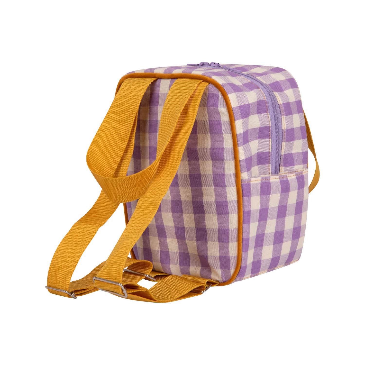 small gingham backpack in lilac by bettys home 2