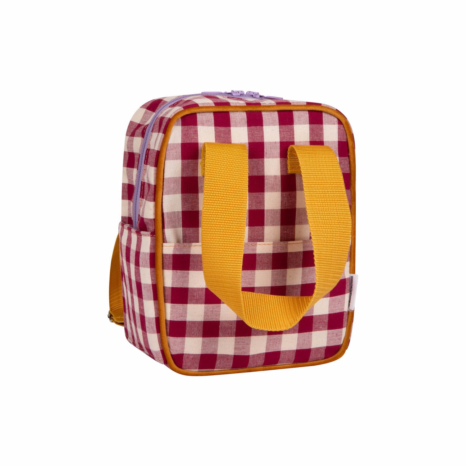small gingham backpack by bettys home in red 
