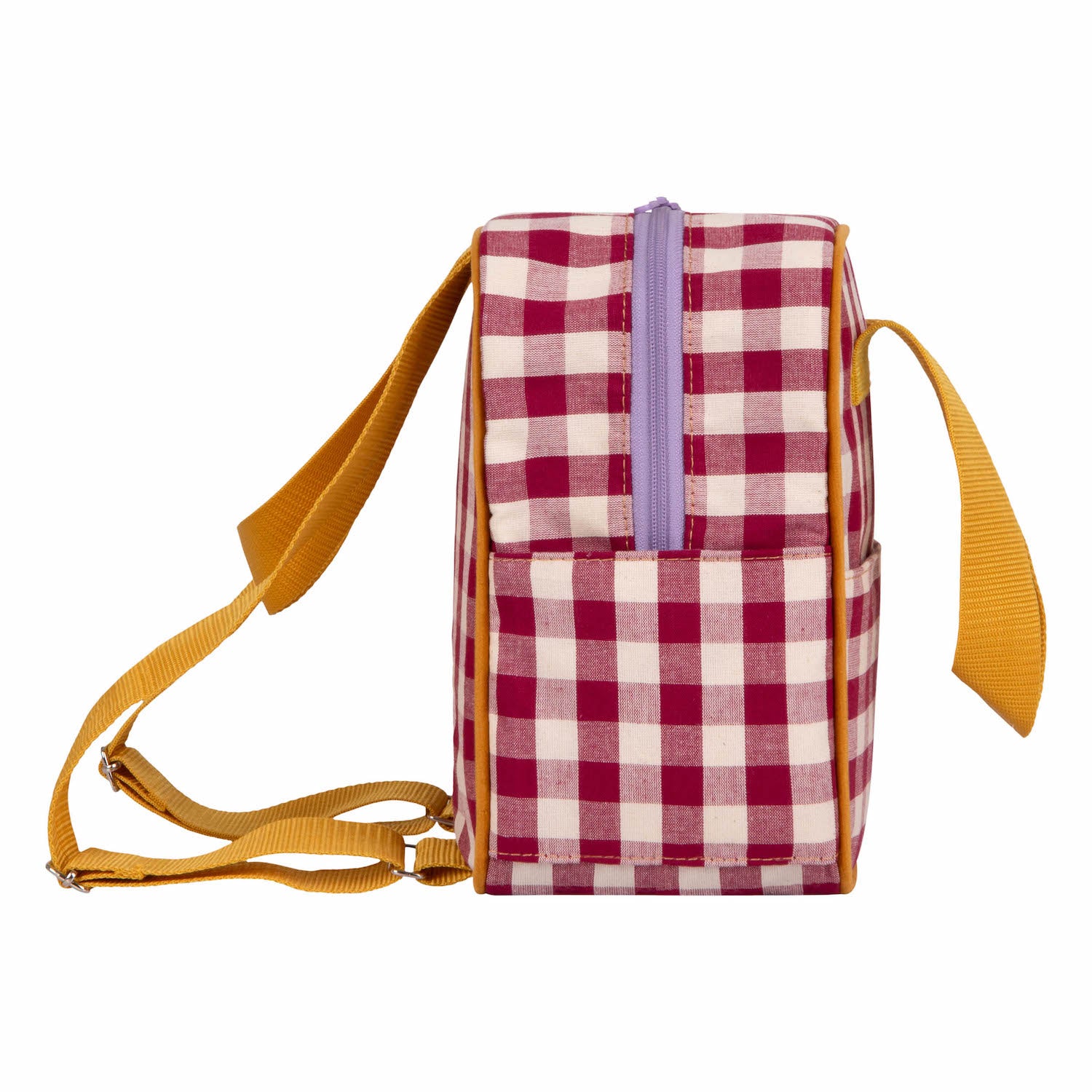 small gingham backpack by bettys home in red 2