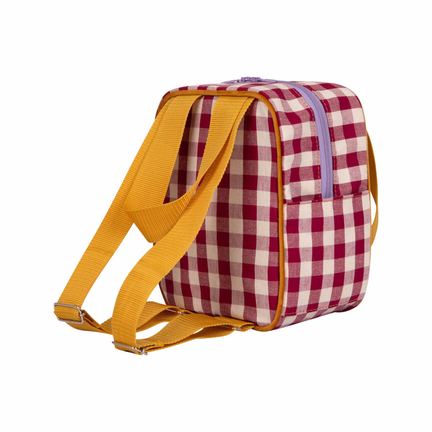 small gingham backpack by bettys home in red 3