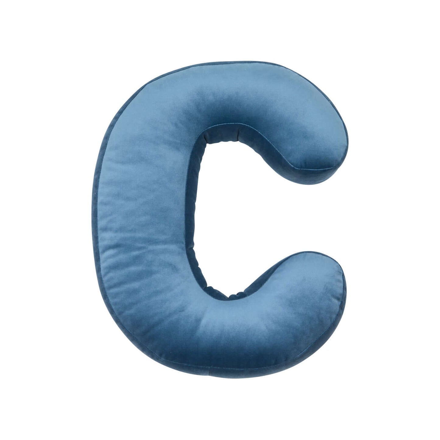velvet letter cushion C in blue by bettys home letter pillow