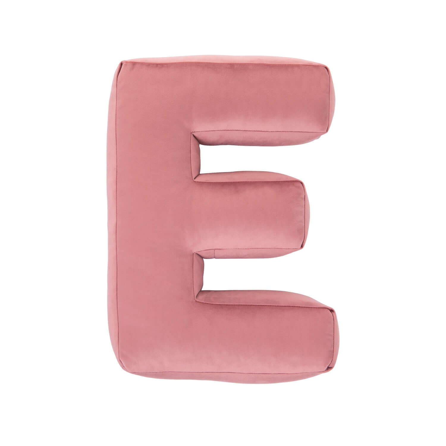 velvet letter pillow e in pink old rose by bettys home