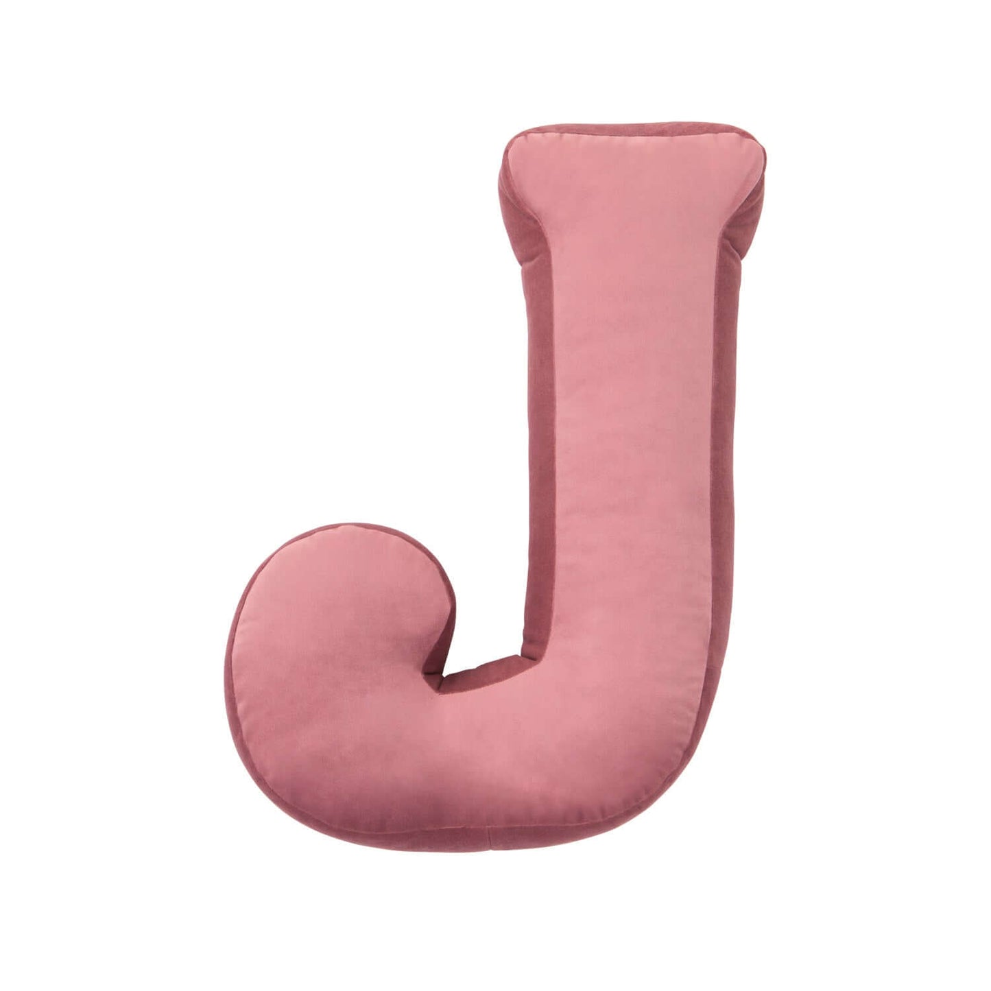velvet letter cushion j old rose pink by bettys home