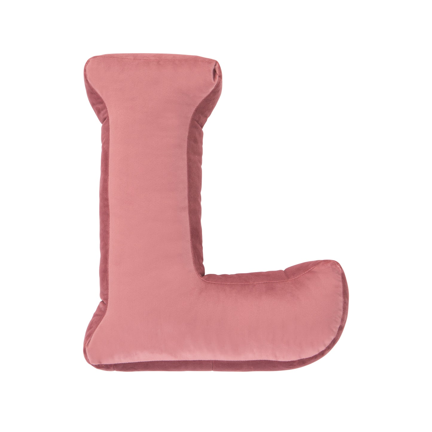 velvet letter cushion l old rose pink by bettys home