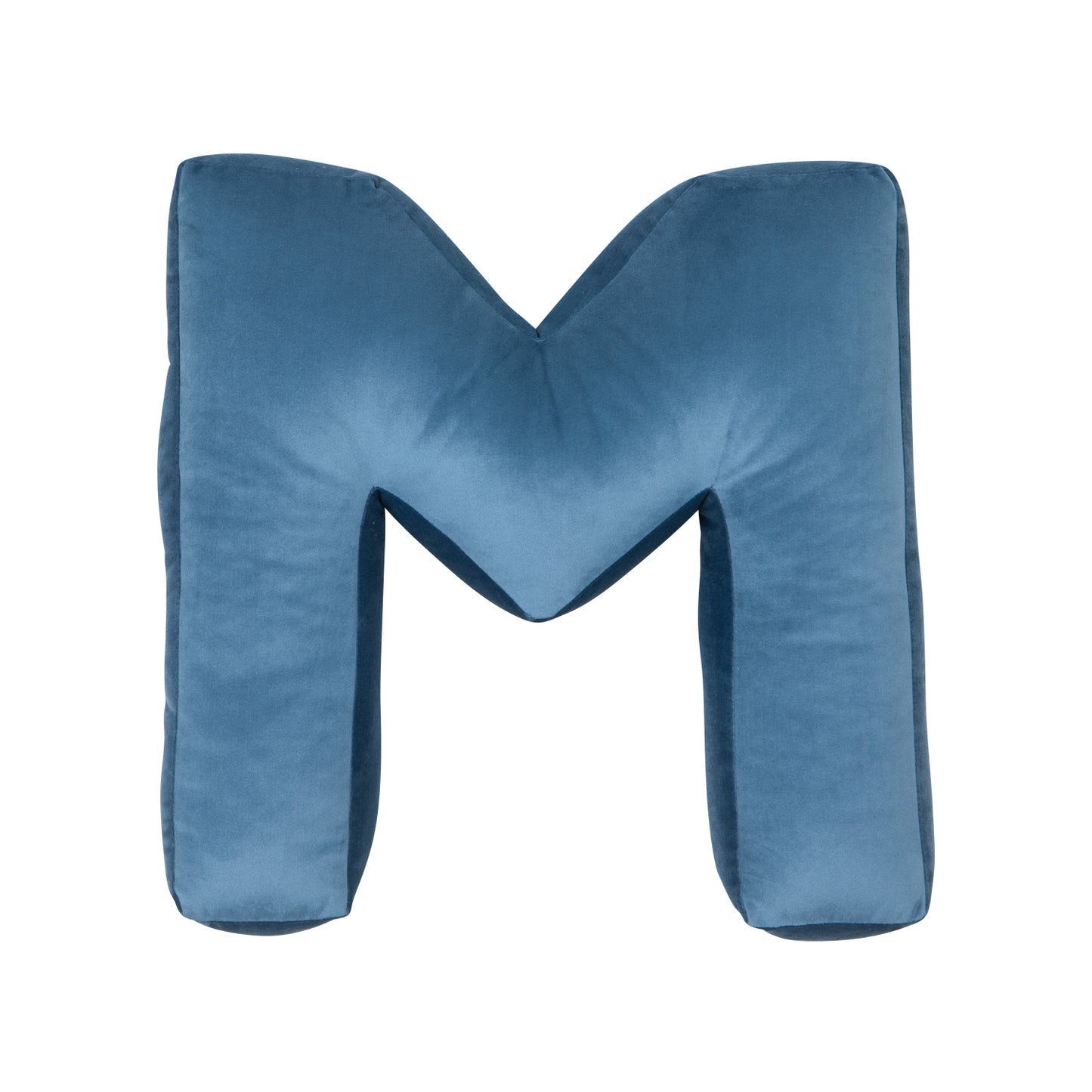 velvet letter cushion m blue by betty's home