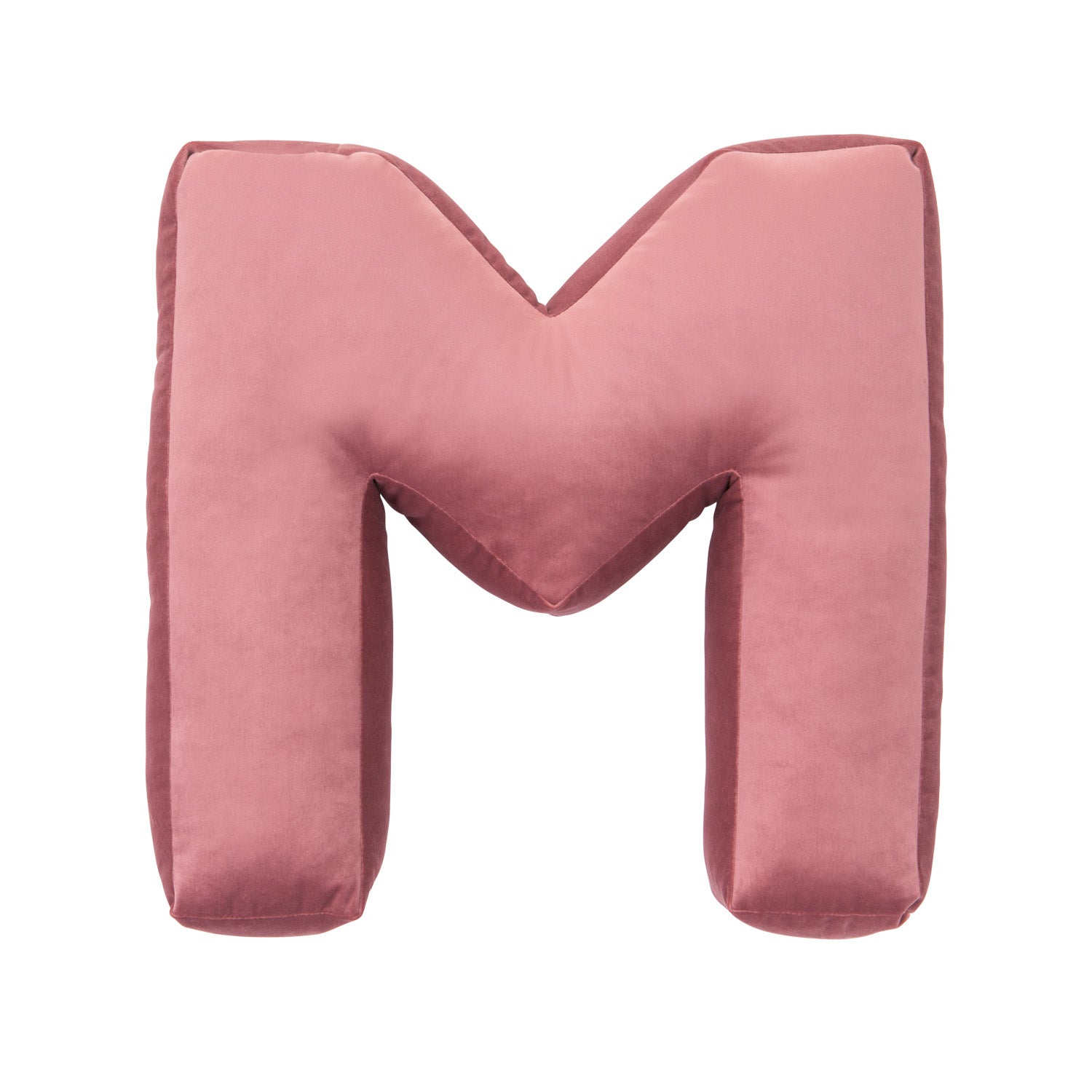 velvet letter cushion m old rose pink by betty's home