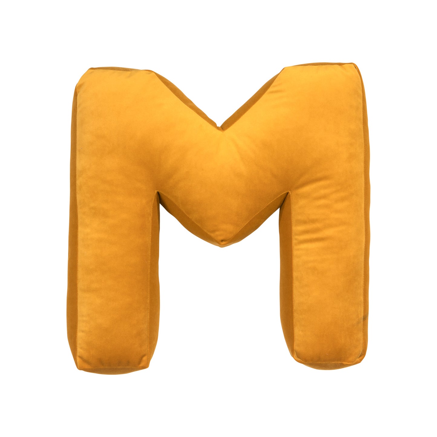 velvet letter cushion m yellow by betty's home
