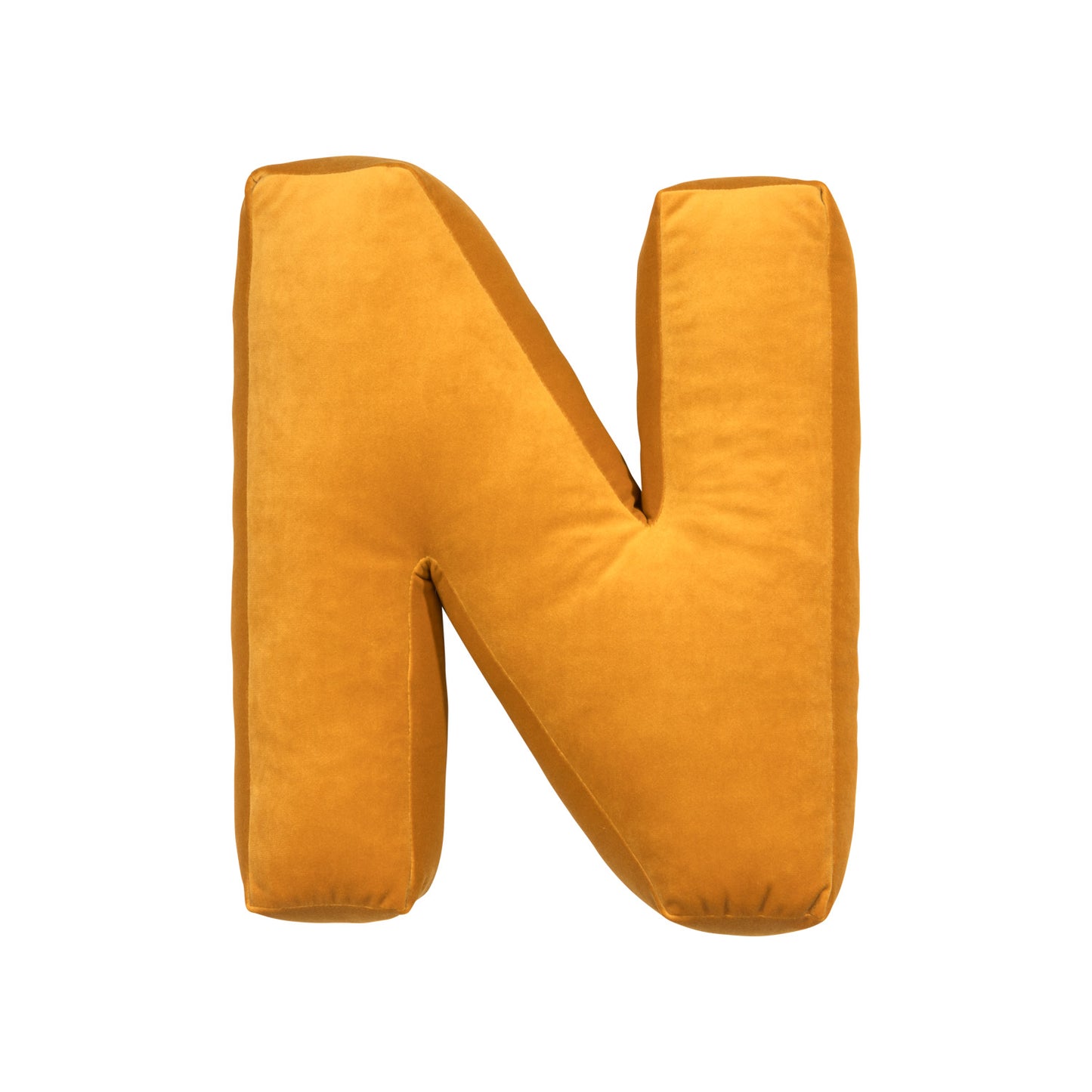 velvet letter cushion n yellow by bettys home