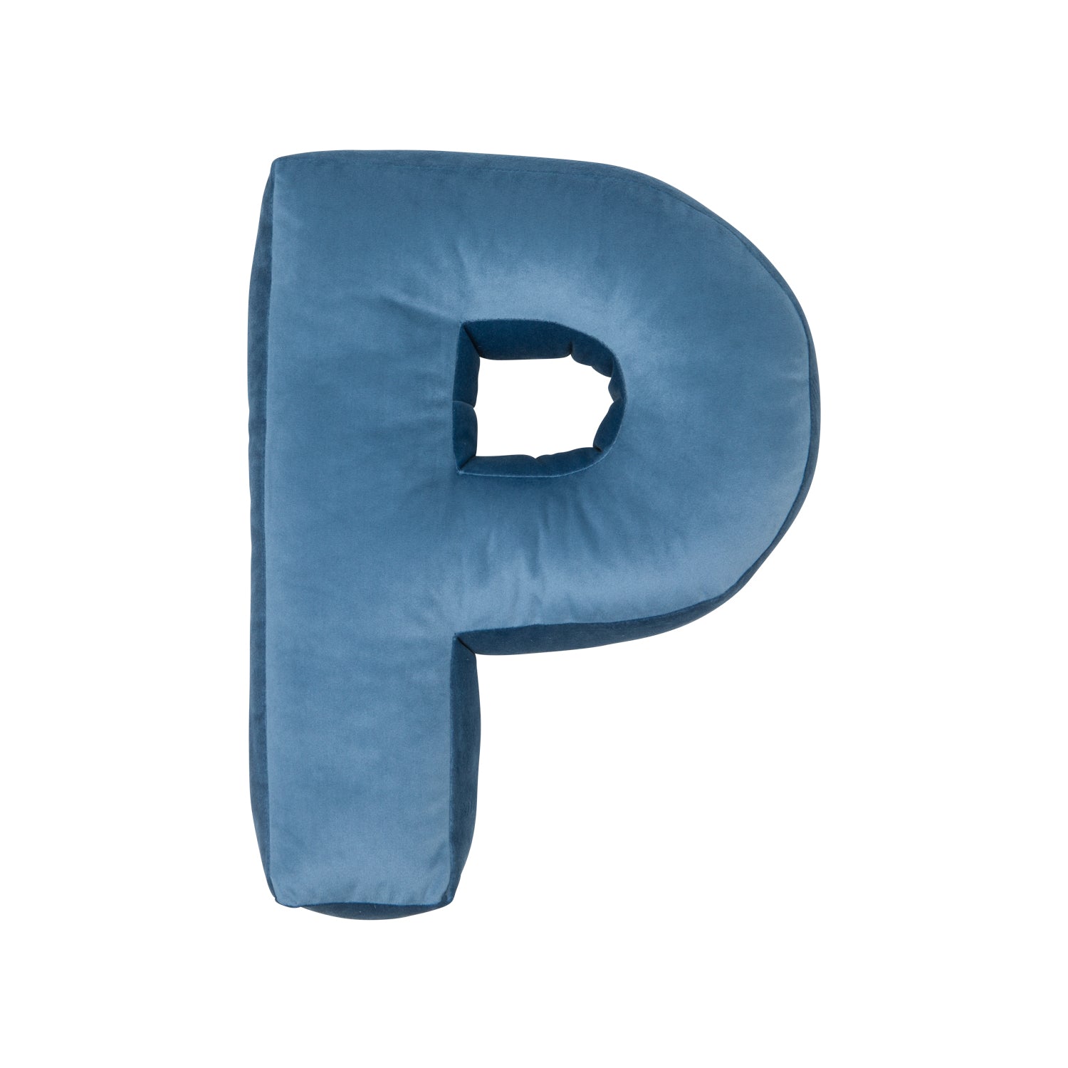 velvet letter pillow p blue by bettys home