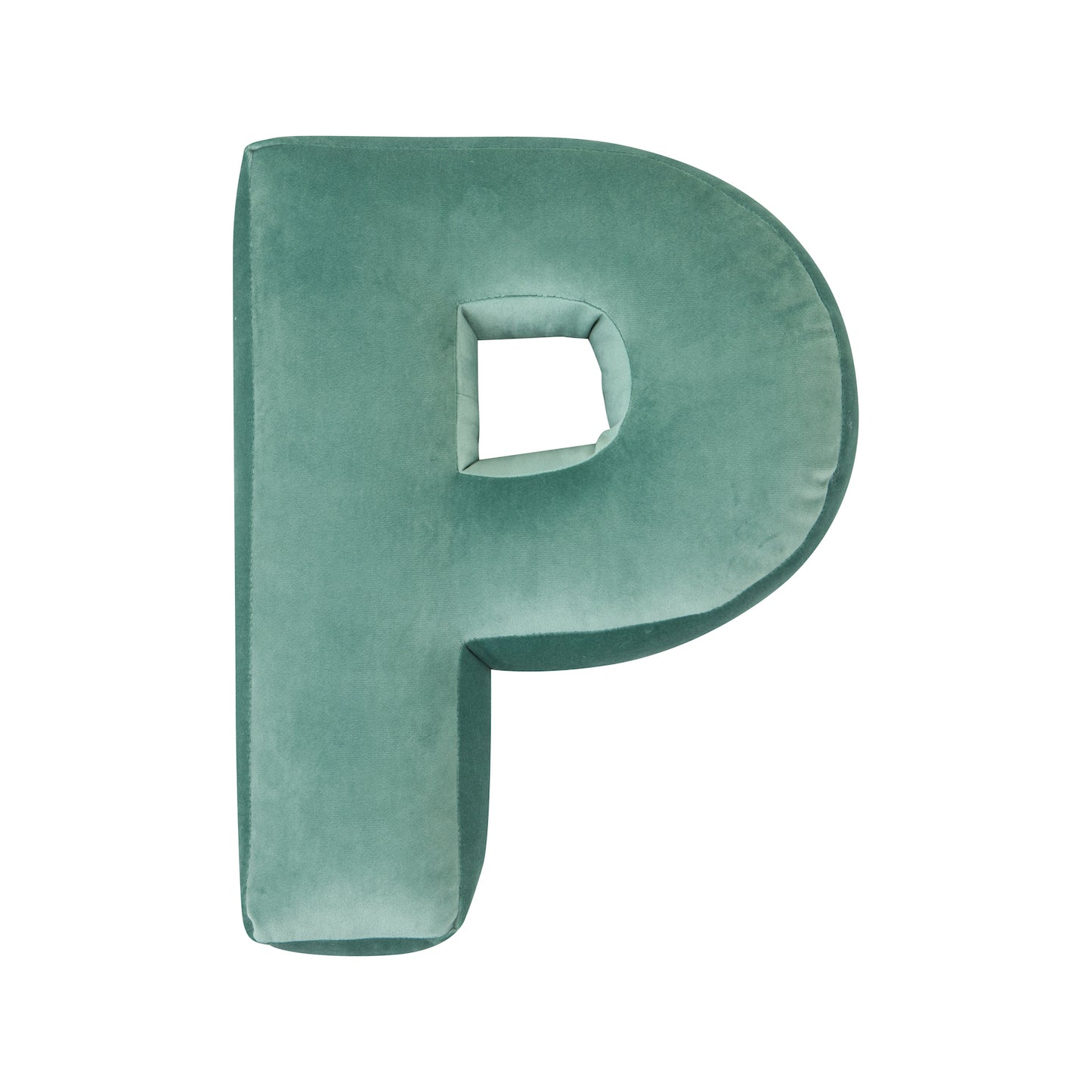 velvet letter pillow p mint by bettys home
