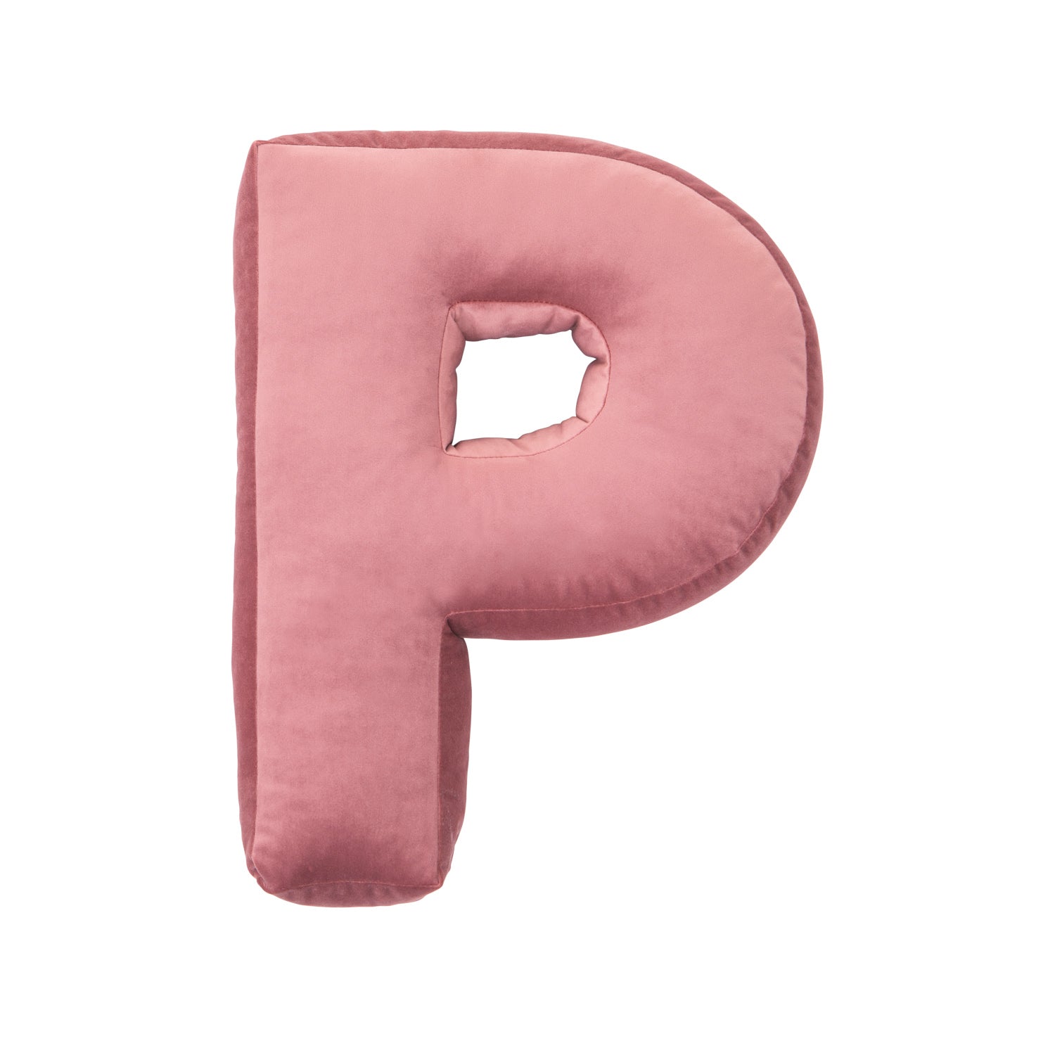 velvet letter pillow p old rose pink by bettys home