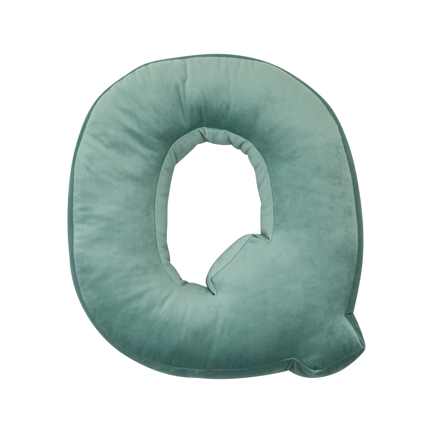velvet letter cushion q mint by bettys home