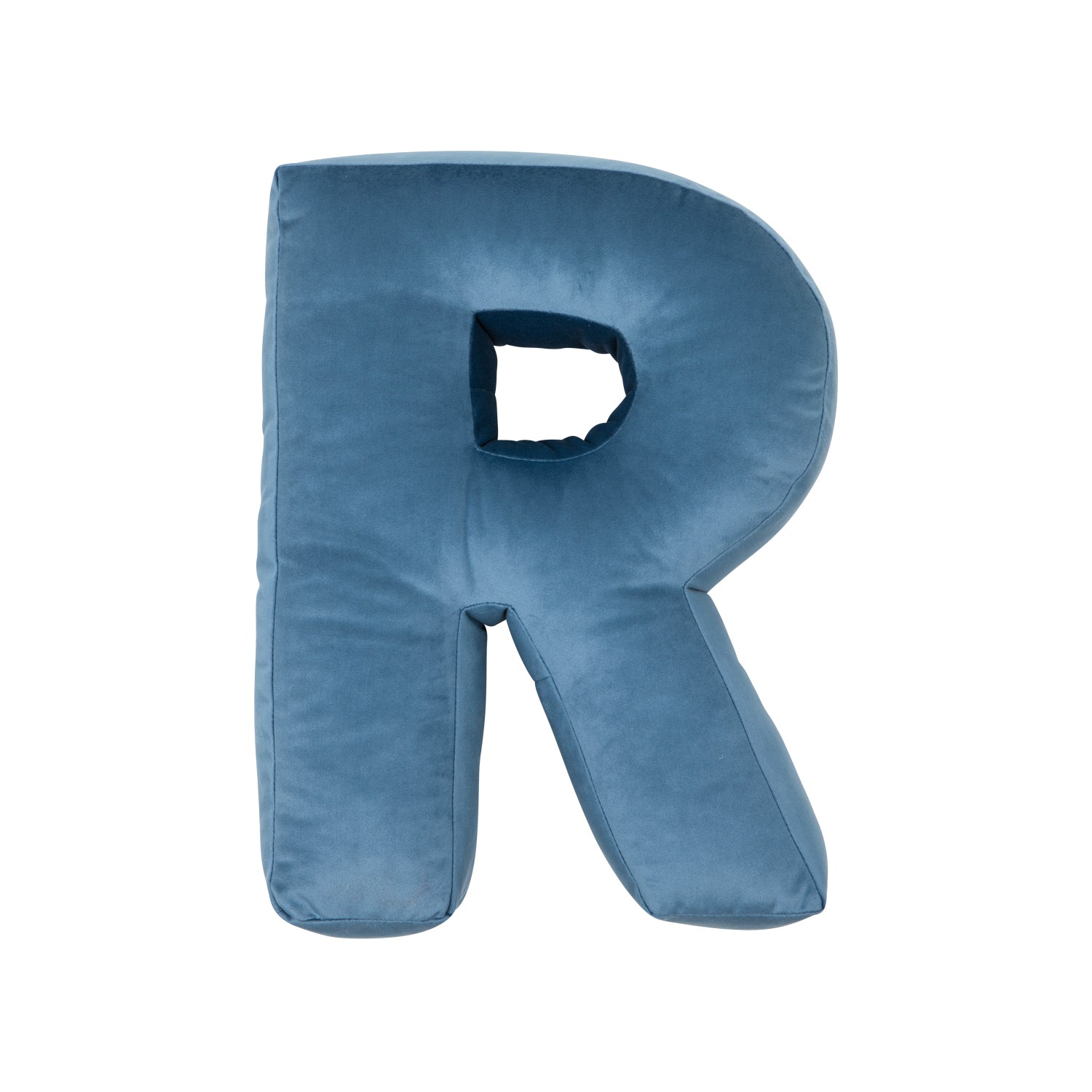 velvet letter cushion r blue by bettys home 