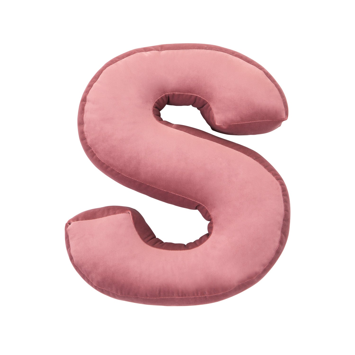 velvet letter cushion s old rose pink by bettys home
