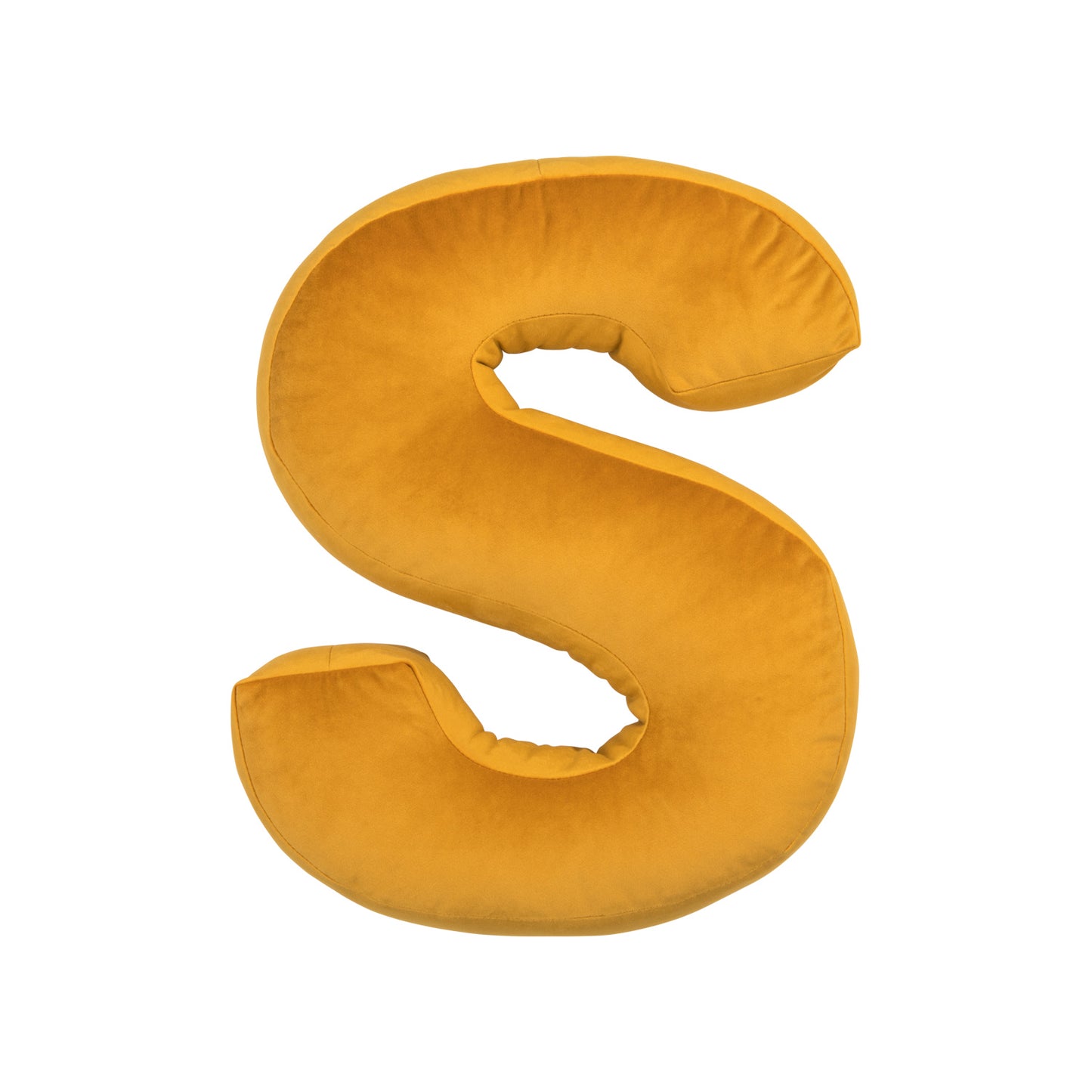 velvet letter cushion s yellow by bettys home
