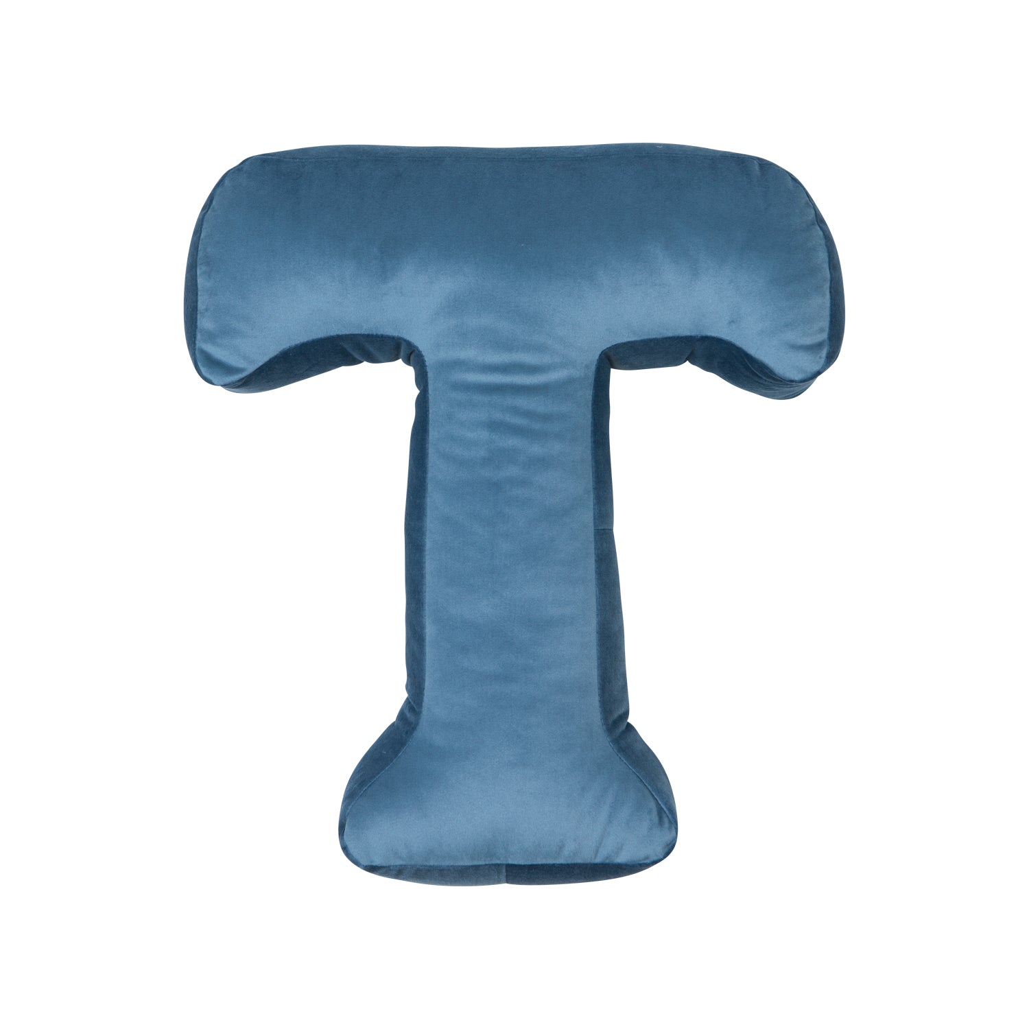 velvet letter cushion t blue by bettys home