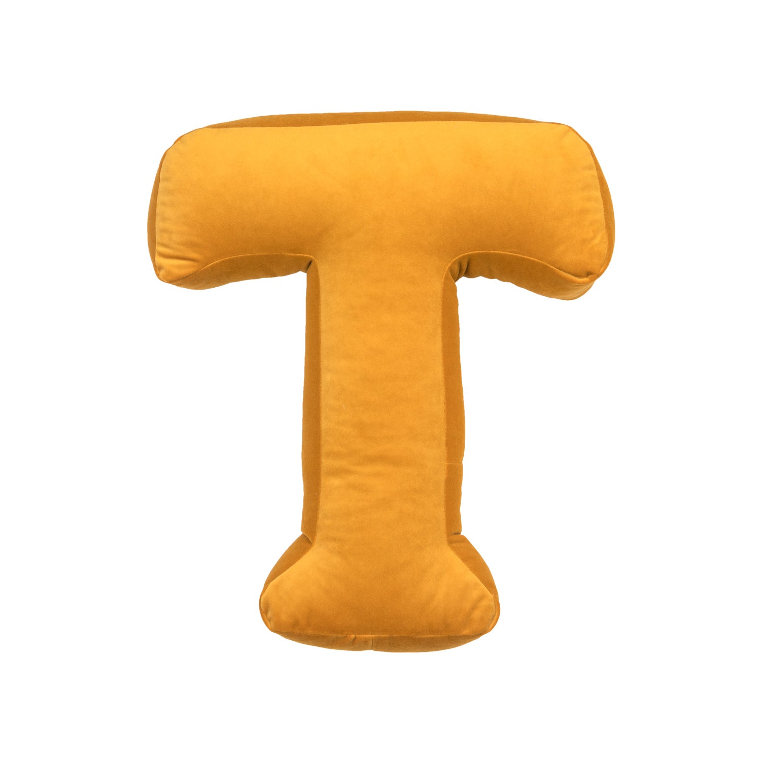 velvet letter cushion t yellow by bettys home
