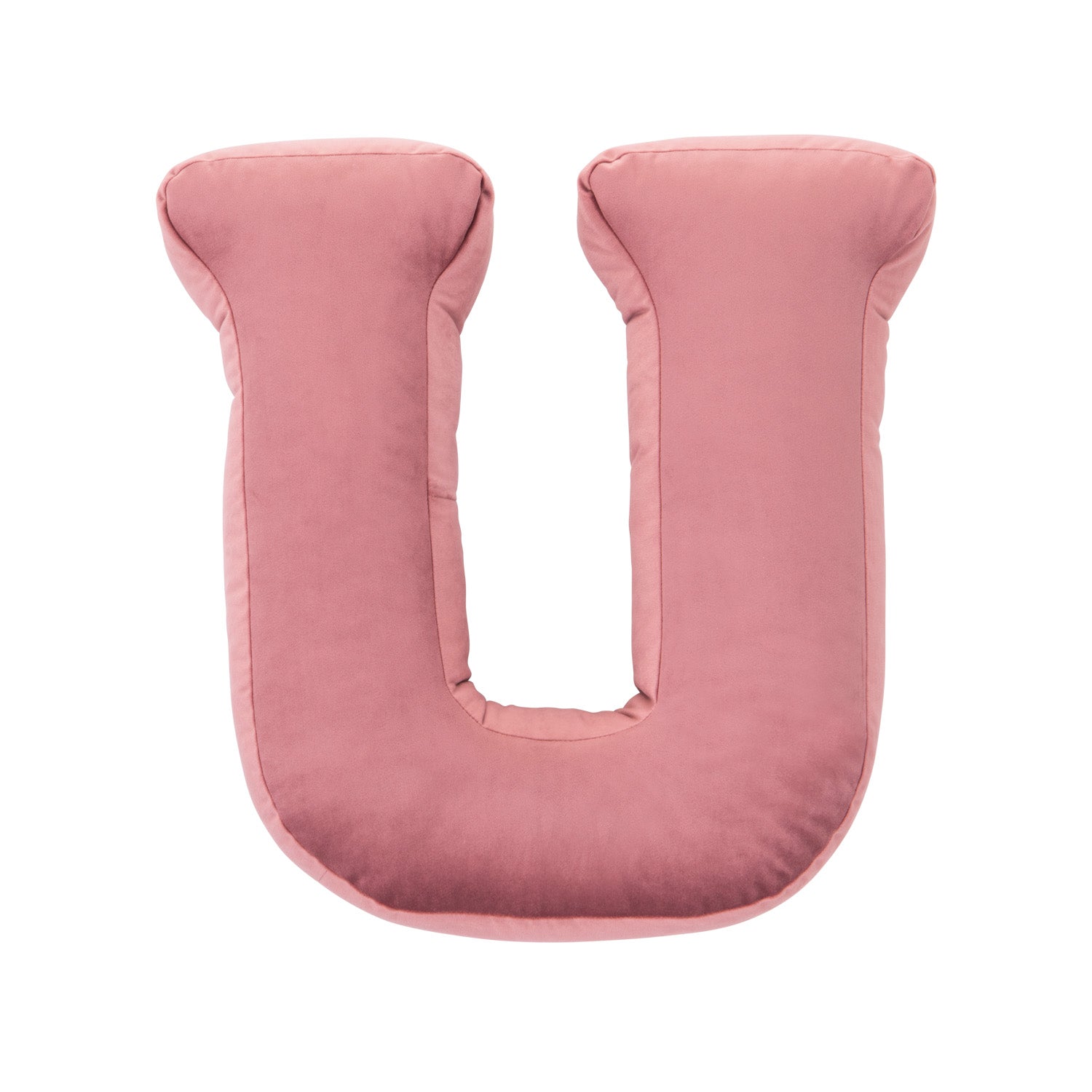 velvet letter cushion u old rose pink by bettys home