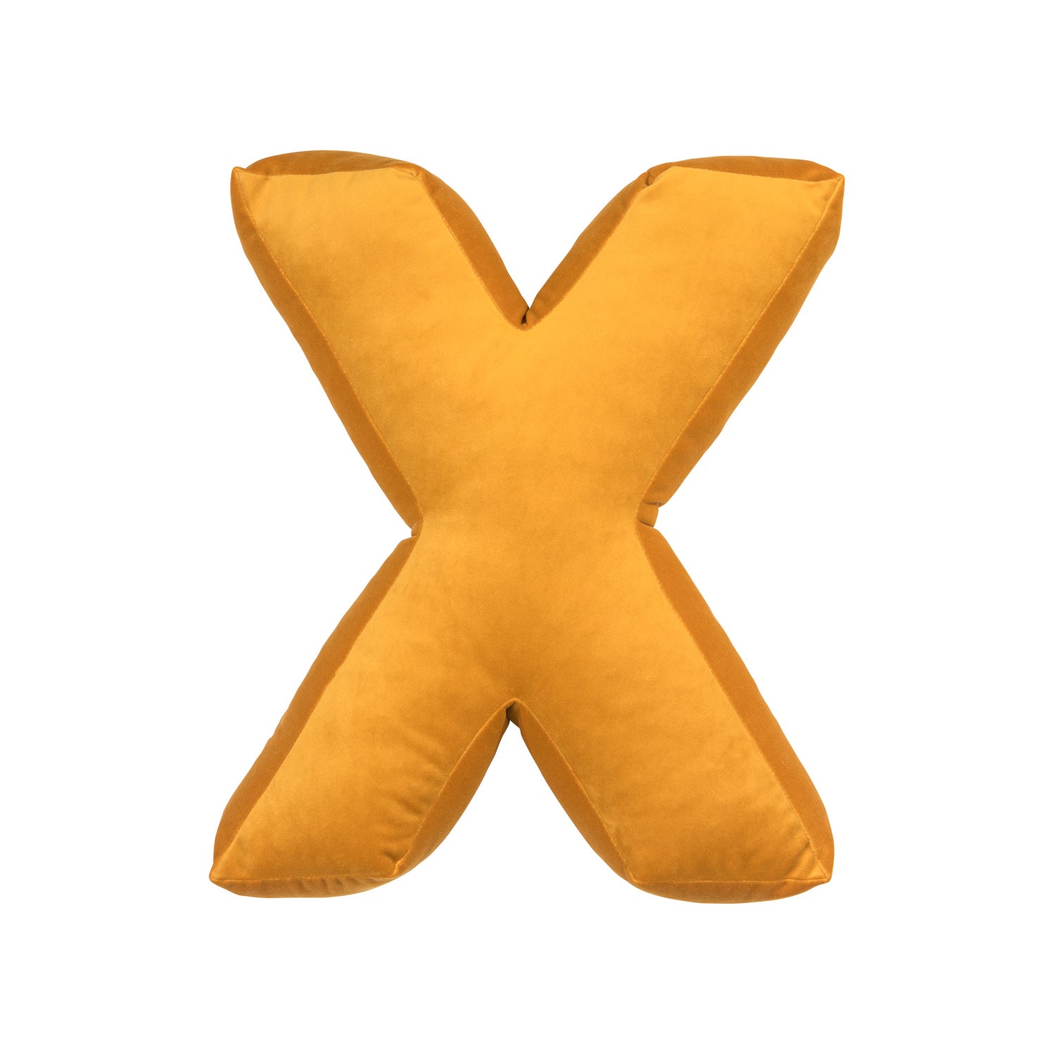 velvet letter cushion x yellow by bettys home 