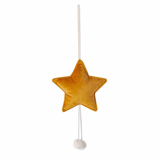velvet little star pendant yellow with pompoms by bettys home christmas door decorations