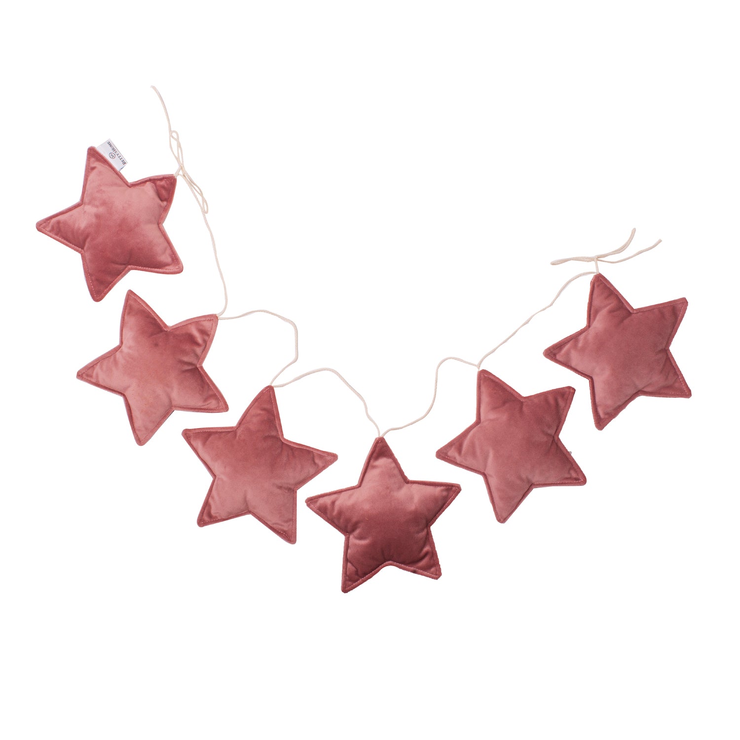 velvet star garland in pink old rose by bettys home kids room christmas decorations